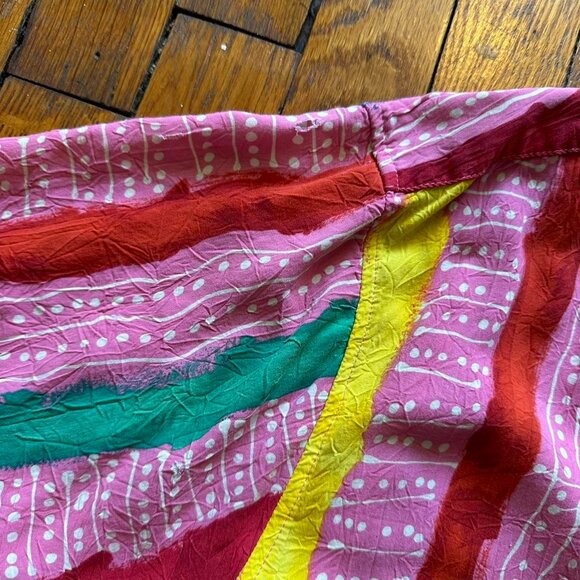 Rare VTG 80s 90s JAMS World Abstract Pattern Melted Crayon Hawaiian Shirt XL - Picture 8 of 8